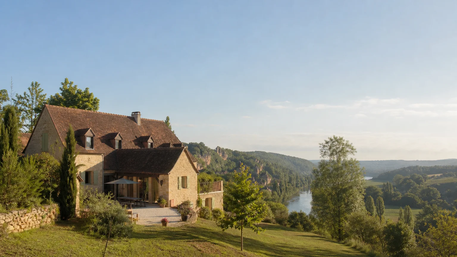 Maison de vacances en pierre dans la campagne de Dordogne