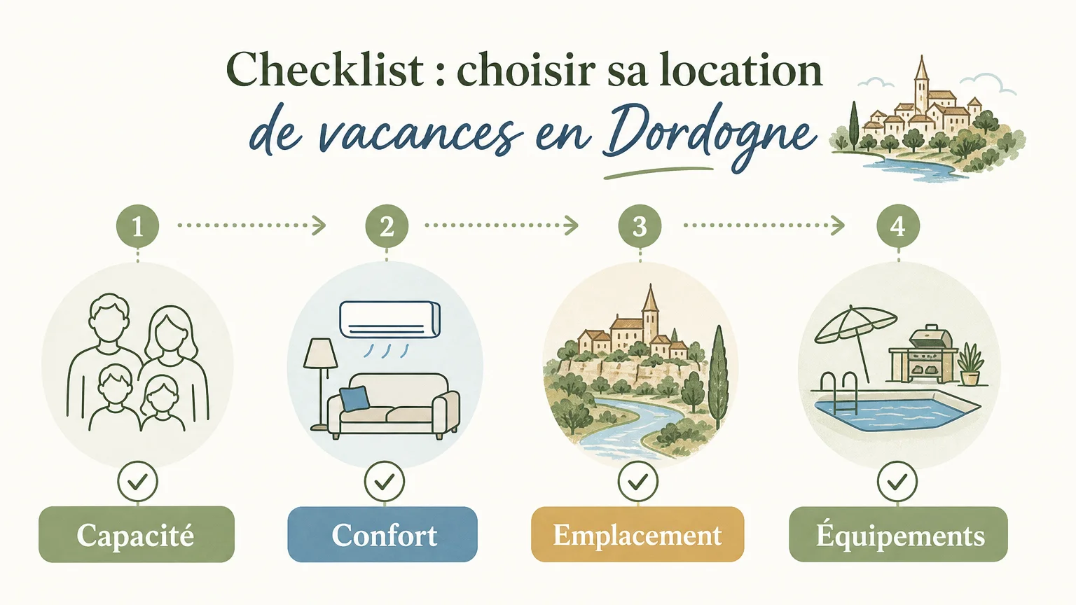 Checklist pour choisir un gîte en Dordogne