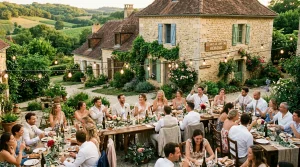 Mariage célébré dans un village de gîtes privatisé en Dordogne
