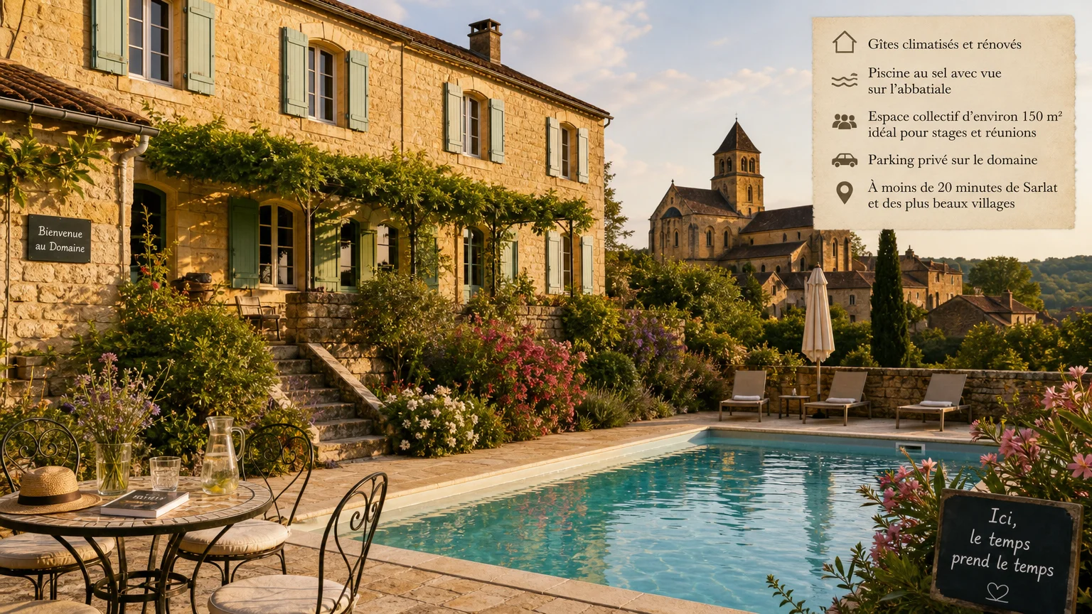 Gîte en pierre du Périgord Noir avec piscine au sel près de Sarlat