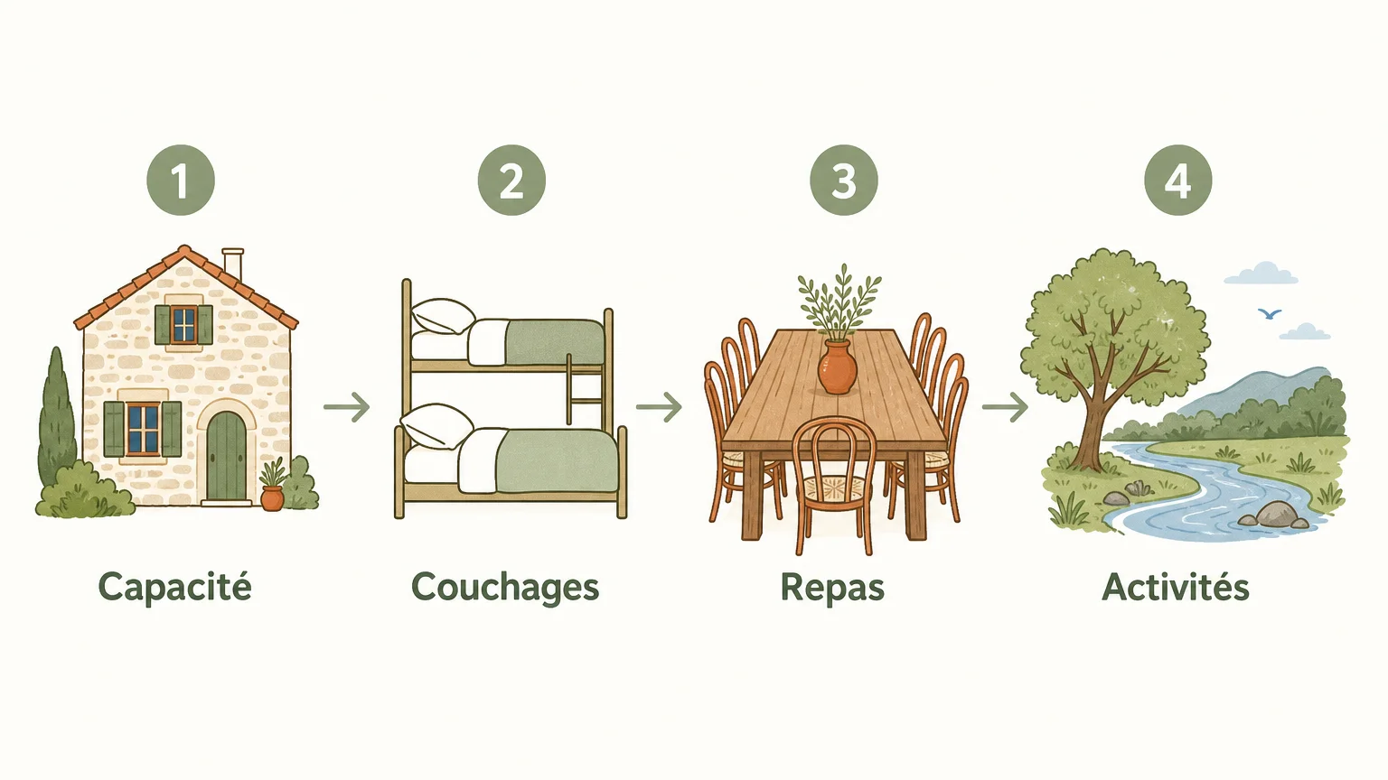 Checklist des critères pour choisir un gîte de réunion familiale
