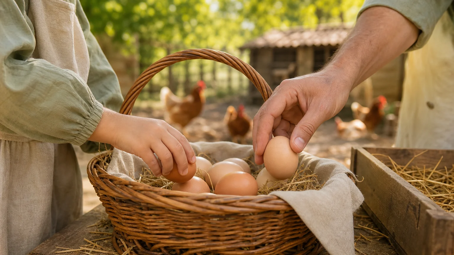 Découverte des œufs frais dans une ferme biologique de Dordogne