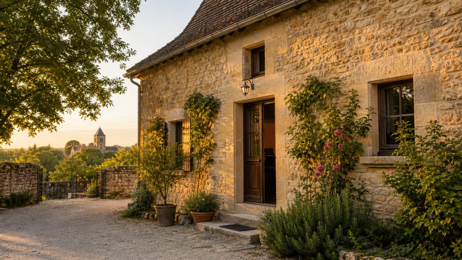 Maison ancienne en pierre correspondant au gîte La Grotte en Dordogne