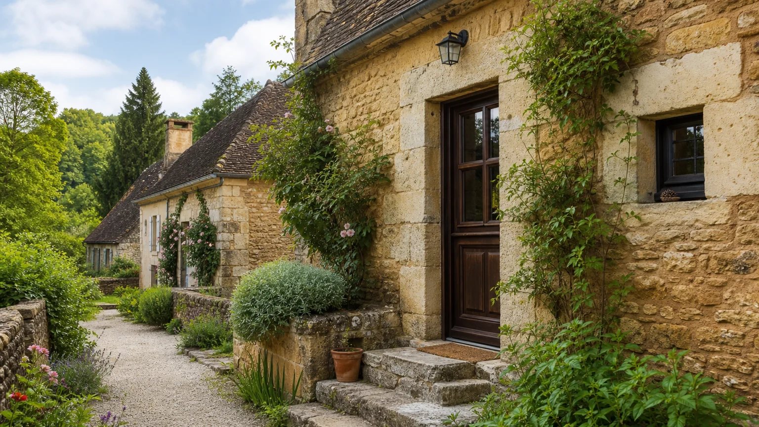 Ancienne métairie en pierre abritant un gîte atypique en Dordogne