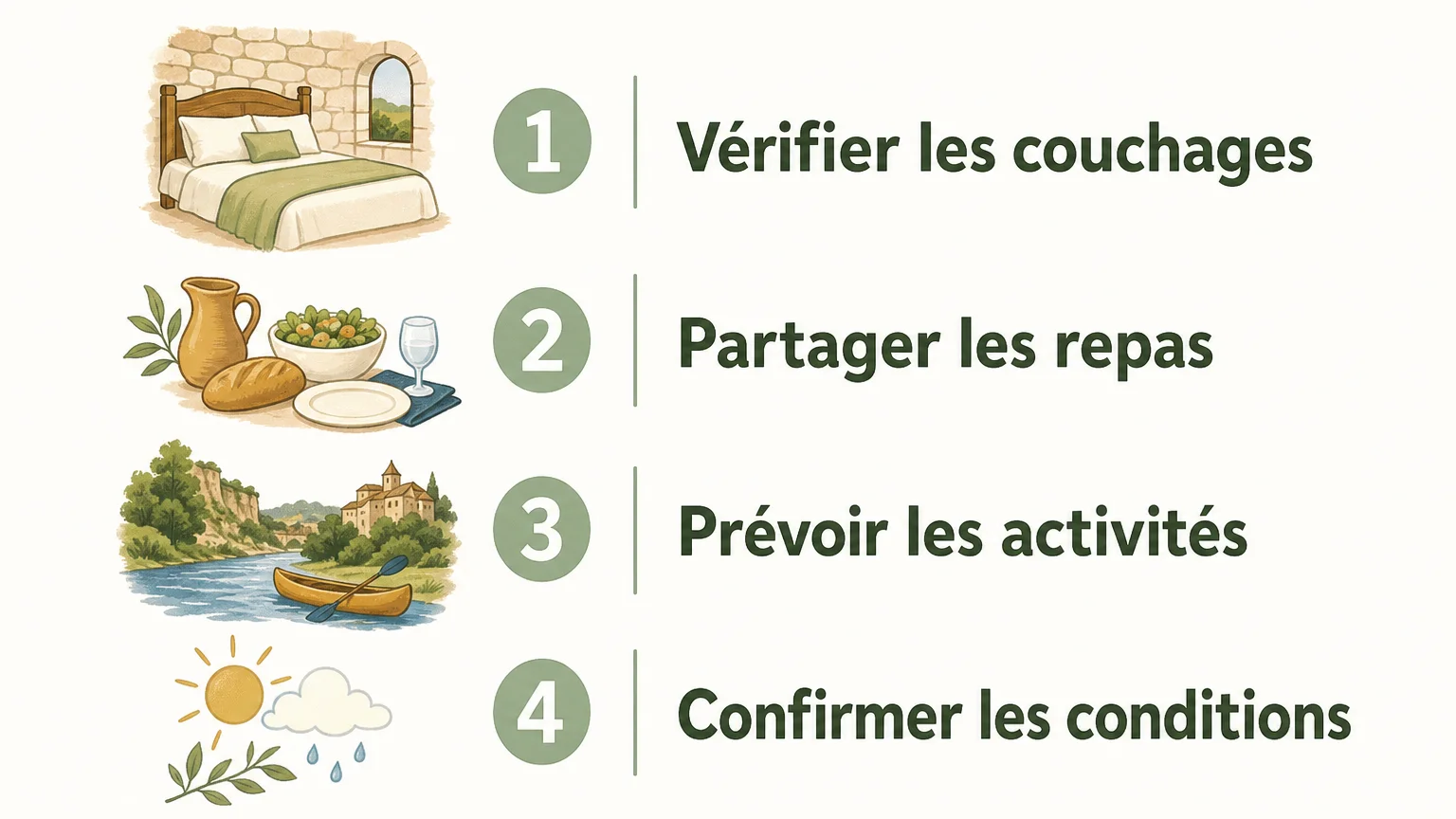 Checklist des critères pour choisir un gîte de groupe en Dordogne