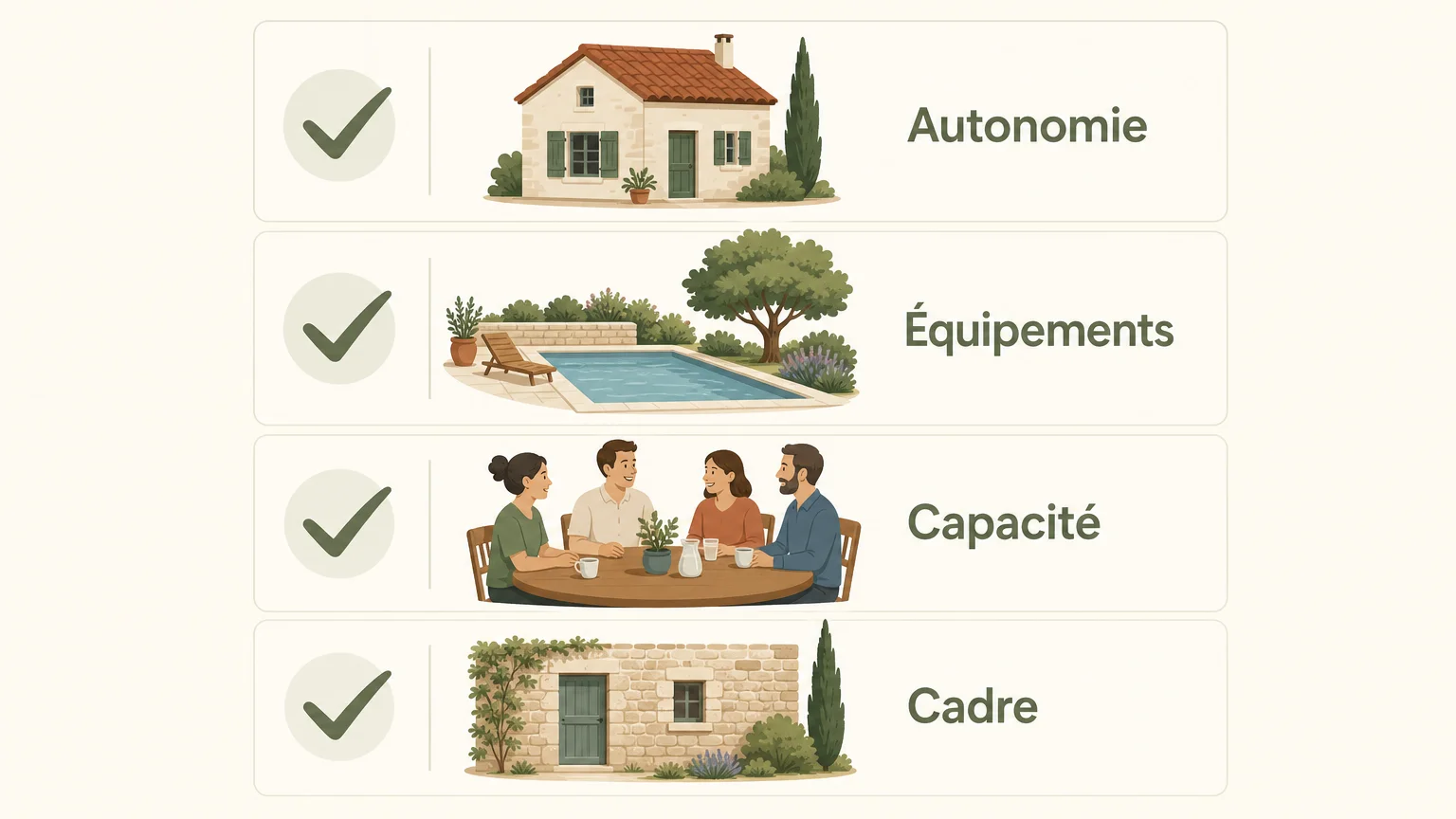 Checklist en français pour choisir un hébergement près de Sarlat