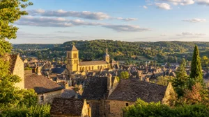 Vue panoramique de Sarlat-la-Canéda et du Périgord Noir