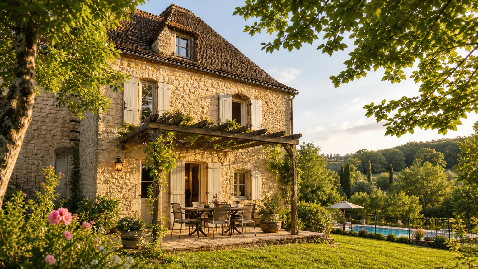 Maison périgourdine indépendante avec piscine dans la campagne de Dordogne