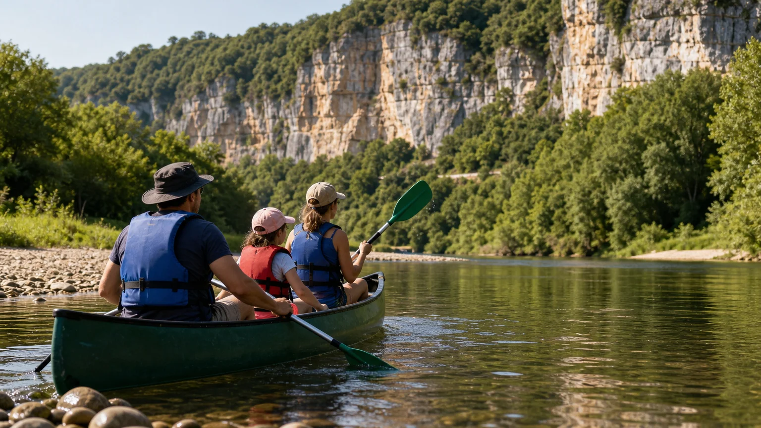 Sortie en canoë sur la Dordogne au milieu des paysages du Périgord Noir