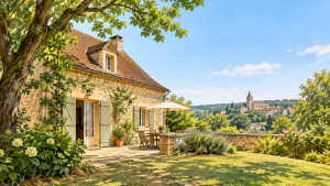 Gîte en pierre dans un jardin arboré du Périgord Noir