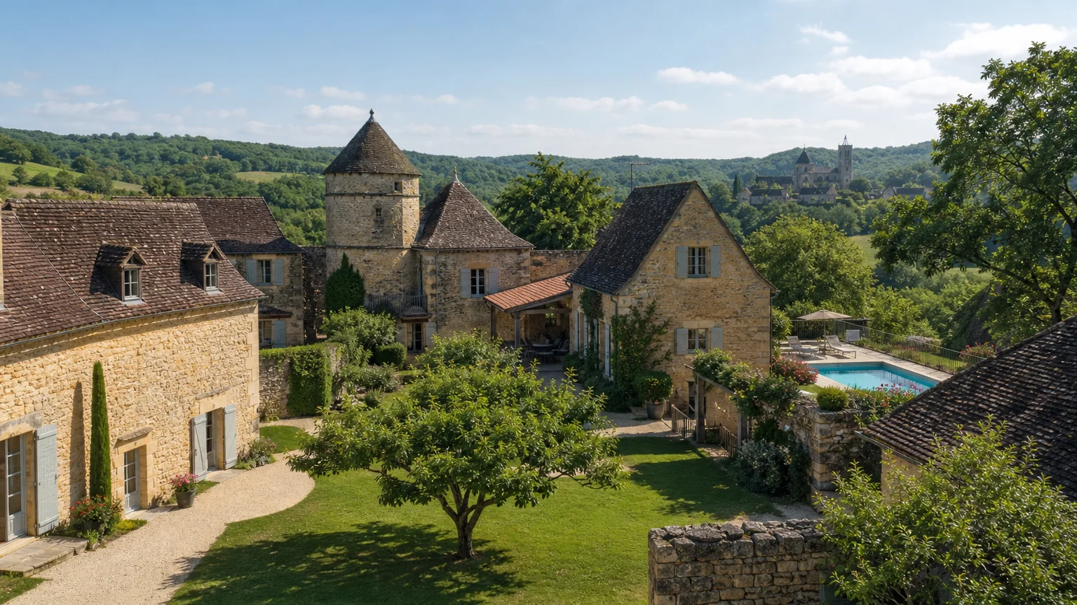 Domaine en pierre au cœur de la campagne du Périgord Noir