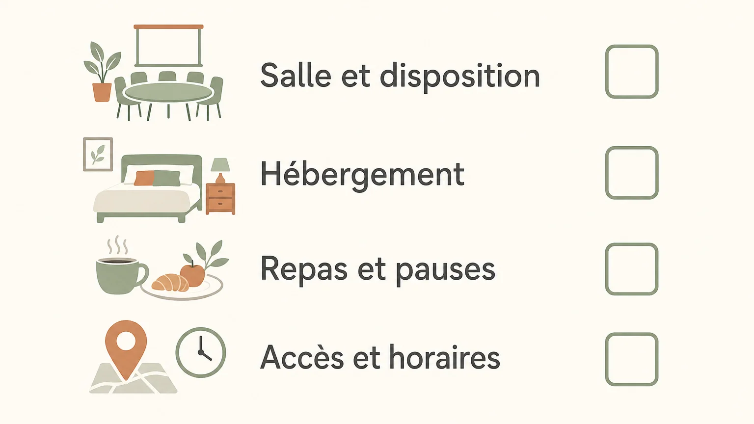 Liste des critères à vérifier pour choisir un espace de stage