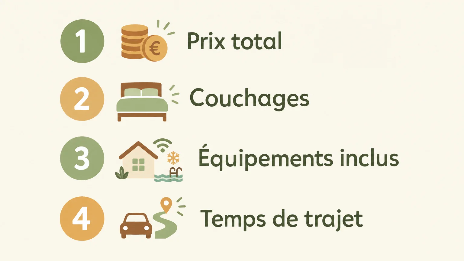 Liste des critères pour comparer le prix et les prestations d’un gîte